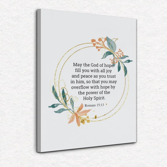 Christian Canvas Wall Art,Romans 15:13 Christian Wall Decor,Bible Verses Wall Decor,Christian Posters,Scripture Wall Decor,Christian Decor,Framed 11x14 Inch