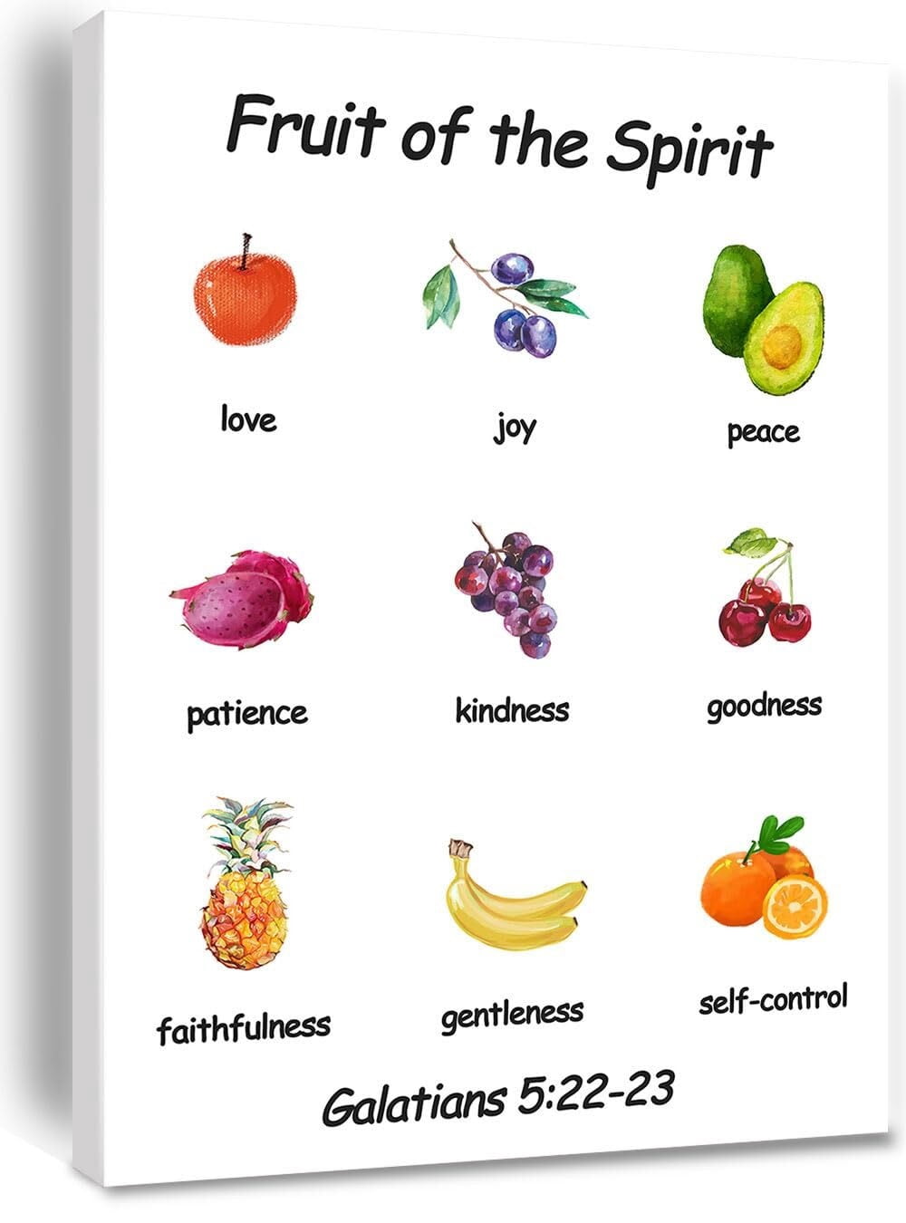 Christian Canvas poster Wall Art Galatians 5:22 Fruit of the Spirit ...