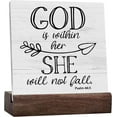 thumbnail image 1 of Christian Ceramic Table Plaque Signs, Inspirational Rustic Farmhouse Religious Office Decor Bible Verse Ceramic Sign Encouragement Decoration For Home Deak Dresser Counter Bookcase Bookshelf, 1 of 6