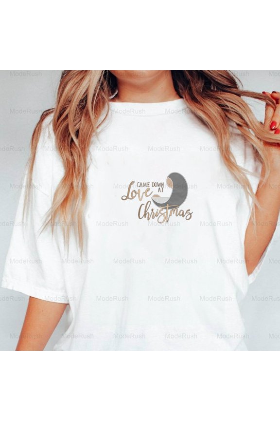 Christian Christmas Design Love Came Down At Christmas Unisex T-Shirt, up to size 5XL-TS WHITE