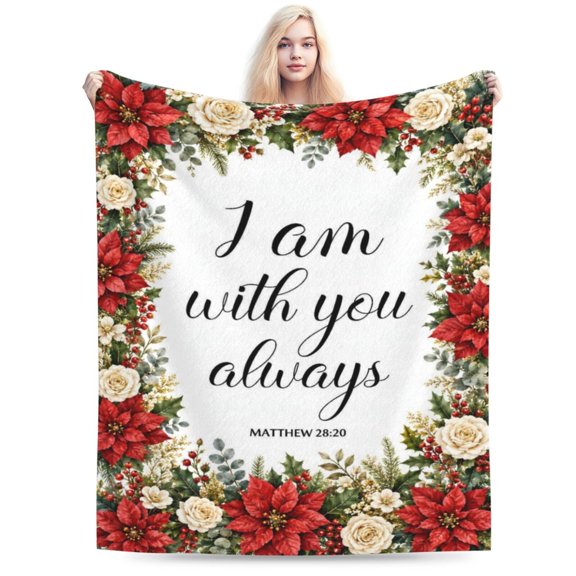 Christian Christmas Faith Blanket Gift Throw Blanket Cozy Soft Inspirational Home Decor Gift for Women 50x40