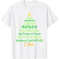 thumbnail image 1 of Christian Christmas Jesus Bible Names Xmas Tree Shaped T-Shirt, 1 of 7