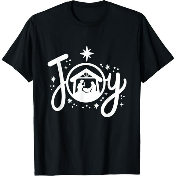 Christian Christmas Joy Jesus Nativity Scene Faith Family Adult T-Shirt