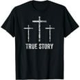 thumbnail image 1 of Christian Christmas Resurrection Day Jesus Three Crosses T-Shirt, 1 of 3