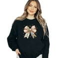 thumbnail image 1 of Christian Christmas Ribbon Sweatshirt Cute Women Holiday Season Long Sleeve Graphic Shirts Lover Pullover Tops, 1 of 4