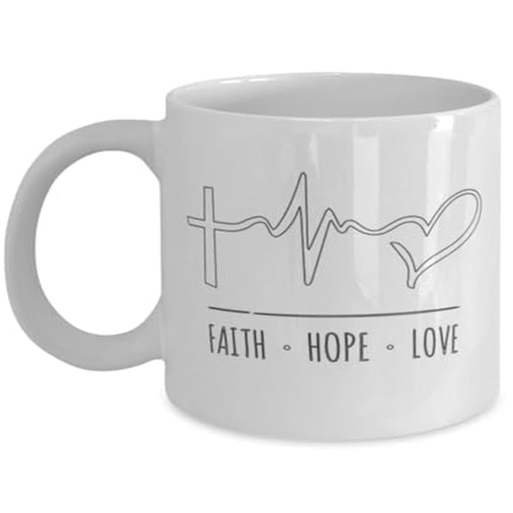 Christian Faith Love Hope - Religious Believer - 11 oz Ceramic Coffee Mug