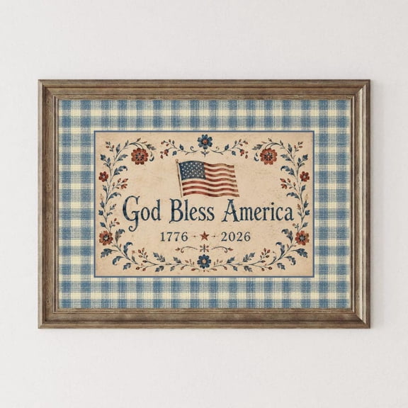 Christian Cottagecore America 250 Print Vintage Grandmillenial Americana Decor Rustic 4Th Of July Print