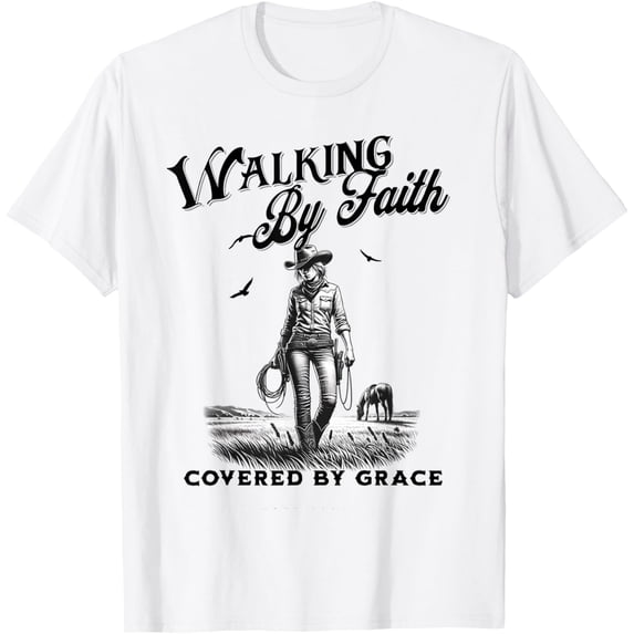 Christian Cowgirl Bible Verse Western Jesus Faith Based T-Shirt tee