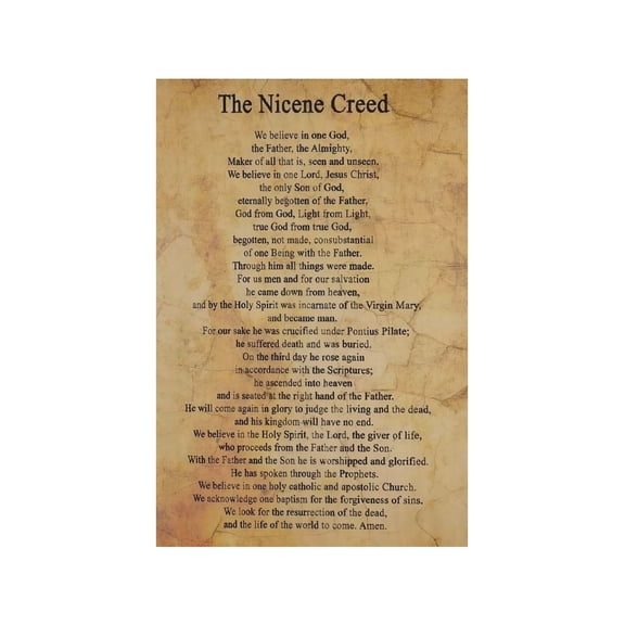 Christian Creed Prayer Metal Sign Nicene Creed Wall Art for Home Kitchen Bedroom Bathroom Decor 8 X 12 in