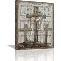 Christian Cross Amazing Grace Wall Art Farmhouse Cross Pictures Wall Decor Religious Canvas Prints Framed Painting Artwork for Bathroom Kitchen Bedroom Living Room Office 12"x16"