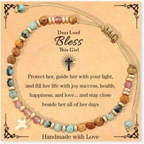 Christian Cross Bracelet Jewelry for Youth & Adults, Baptism Communion Graduation Religious Gifts, Adjustable Faith-Based Jewelry for Confirmation Birthday Daily Encouragement Spiritual Wear