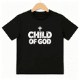thumbnail image 1 of Christian Cross Child of God Boys Graphic Print T-Shirt, Distressed Faith Tee 100% Cotton Kids Short Sleeve Tee, 1 of 5