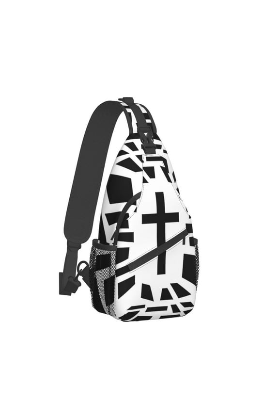Christian Cross Crossbody Chest Bags Cross Crucifixion Pockets Travel Pack Messenger Sports Teens Shoulder Bag Unisex