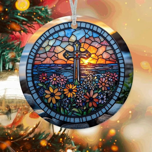 Christian Cross Custom Ornaments 2025, Christian Cross Ornament, Christian Cross Christmas Hanging Decor, Christian Cross Ornaments for Christmas Tree. dcKq3Q (Christian Cross 3)