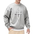 thumbnail image 1 of Christian Cross Graphic Crewneck Sweatshirt with Long Sleeves Men’s and Big Men’s Pullovers Top Oversized Casual Comfy Fall Fashion Outfits Clothes, 1 of 5