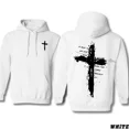 thumbnail image 1 of Christian Cross Hoodie – Faith-Based Pullover with Bible Verse 'If God Is For Us' (Romans 8:31), Religious Sweatshirt for Men and Women, 1 of 6