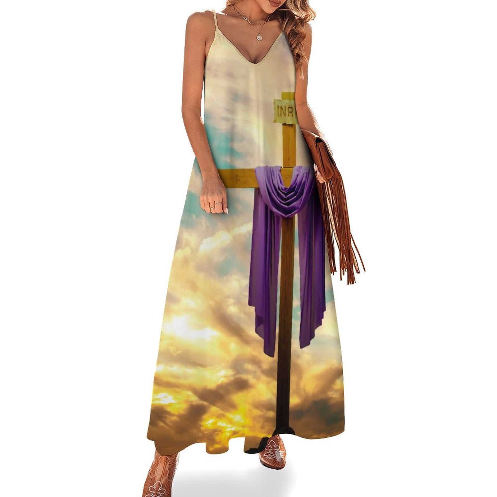 Max Studio Women's Sleeveless V-Neck Dress – Smocked Waist & Floral Print | Casual Summer Style