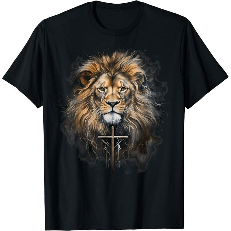 Christian Religious Tshirt Jesus The Lion Of Judah Cross Christian Religious Tshirt Jesus The Lion Of Judah Cross