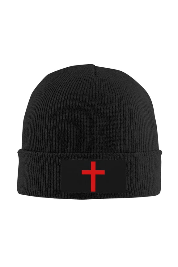 Christian Cross Men Women Knitted Hat Adult Knit Beanie For Fall Winter Knit Hat Cap