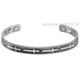 thumbnail image 1 of "Christian Cross" Pewter Style Copper Bracelet With Magnets, 1 of 1