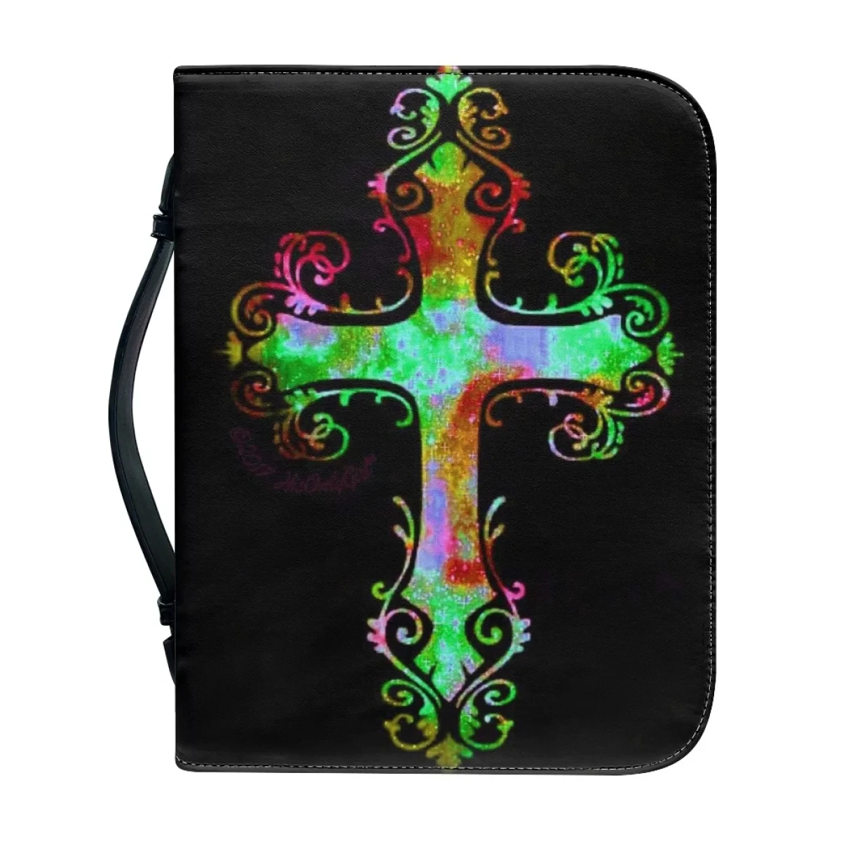 Christian Cross Print Design Study Book Holy Storage Boxes Zippered ...