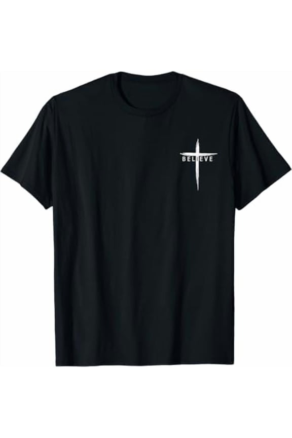 Christian Cross Religious Believe Graphic T-Shirt Jesus Christian Shirts for Women Men Faith Clothing Tee Tops Black