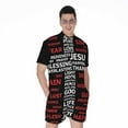 thumbnail image 1 of Christian Cross Religious Words Short Sleeve Men'S Rompers, Jesus Christian Casual Summer Jumpsuits Outfit, 1 of 4