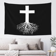 thumbnail image 1 of Christian Cross Roots Cute Evangelical I Love Jesus White Tapestry for Bedroom Aesthetic Wall Hanging Funny Tapestries Home Decor 40x60 inch for Classroom Dorm Backdrop Decorations, 1 of 6