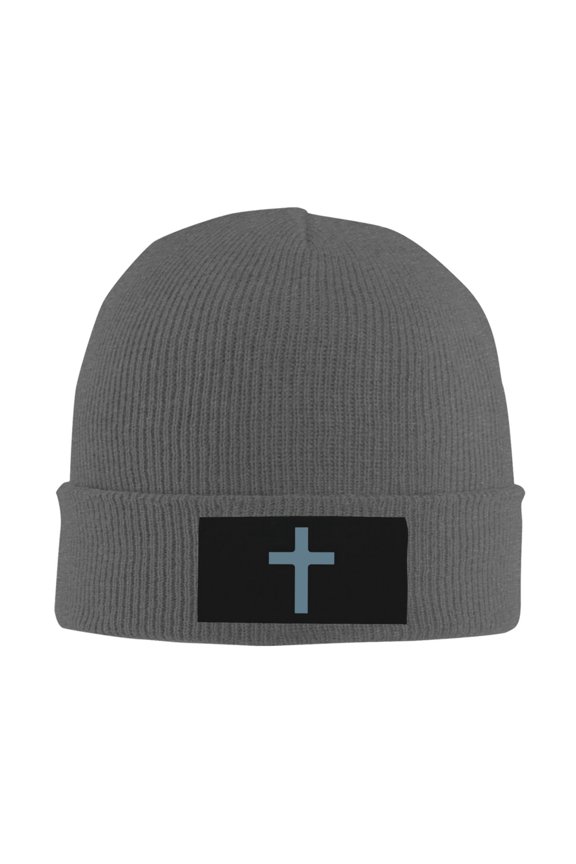 Christian Cross Symbol Men Women Knitted Hat Adult Knit Beanie For Fall Winter Knit Hat Cap
