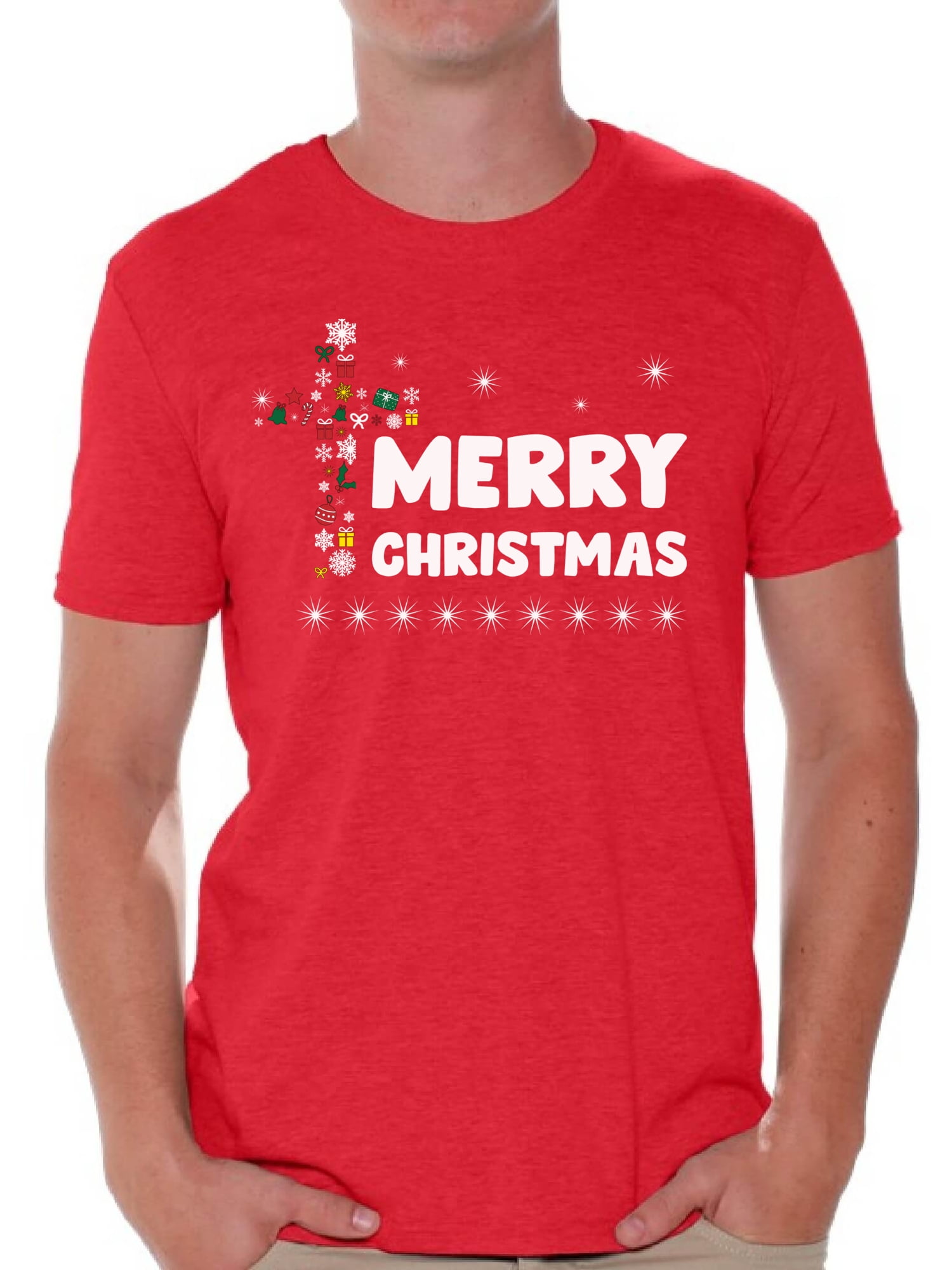 Christian Cross Top Merry Christmas Men's Shirt Christian Shirt for Men