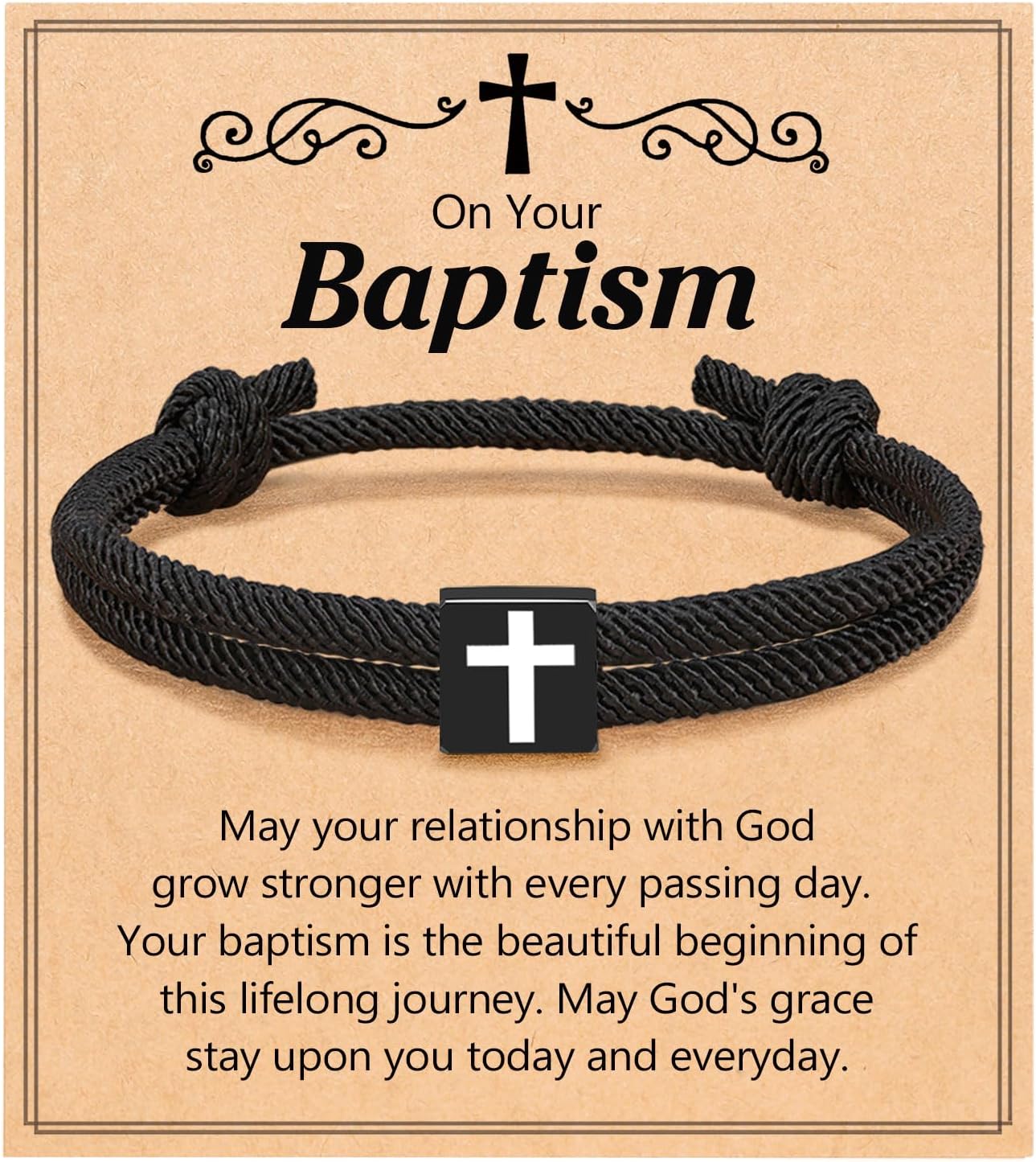Christian Cross Woven Bracelet Unisex Religious Jewelry for Holiday