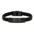 thumbnail image 1 of Christian Dad-in-law Gifts, Let all that you do be done in love, Bible Verse Scripture Braided Leather Bracelet, Baptism Confirmation Gifts for Dad-in-law, 1 of 1