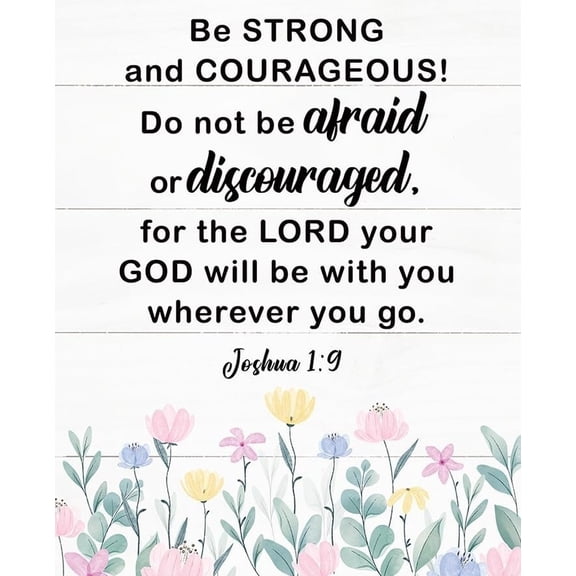 Christian Decor poster Nursery Decor, Christian Artwork poster Motivational Gift for Friends Teens Boys Girls, Be Strong and Courageous poster