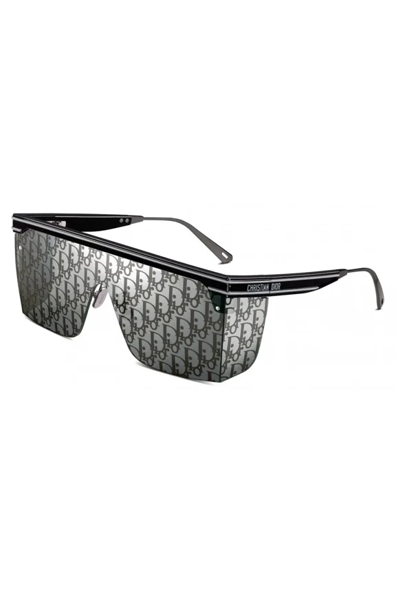 Christian Dior Black Oblique Mask Diorclub M1U Unisex Logo Sunglasses New