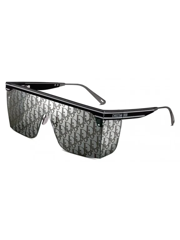 Christian Dior Black Oblique Mask Diorclub M1U Unisex Logo Sunglasses New