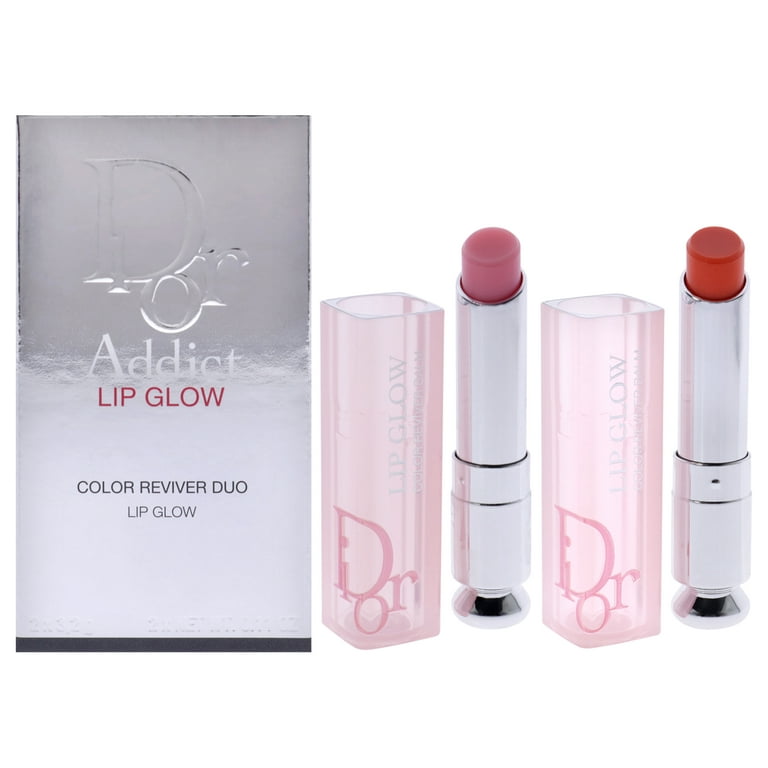 Christian Dior Dior Addict Lip Glow Duo , 2 Pc 2 x 0.12oz Lip Balm - 001  Pink, 004 Coral