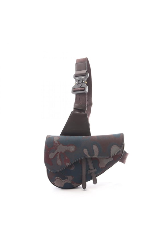 Pre-Owned Christian Dior Dior x Peter Doig Saddle Bag, Waist Body Handbag, Canvas, Leather,...