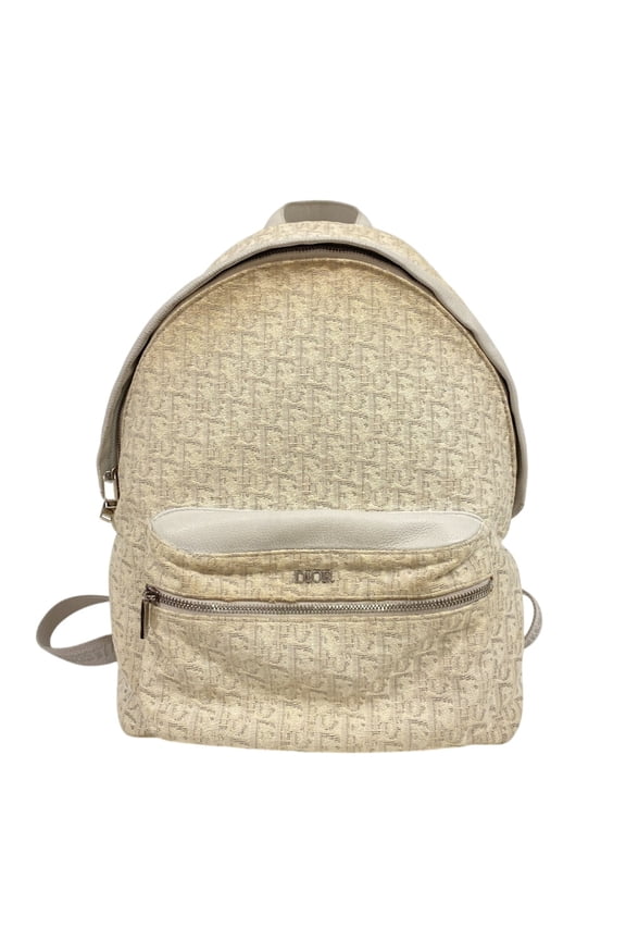 Pre-Owned Christian Dior Rider Oblique Backpack Trotter Backpack/Daypack Bag White
