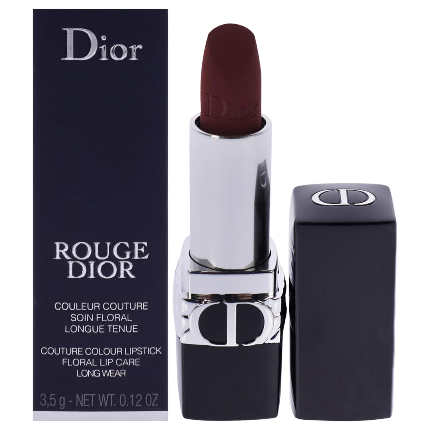 Dior Rouge Lipstick, Matte Red 999, Refillable, 0.12 oz