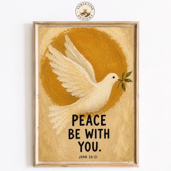 Christian Dove Print John 2021 Scripture Wall Art Folk Art Faith Decor ...