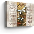 thumbnail image 1 of Christian Dragonfly Canvas Wall Art Dragonfly Pictures Wall Decor Inspirational Quotes Painting for Bedroom Bathroom Living Room Prints Happy Moments Praise God Artwork Framed 12"x16", 1 of 6