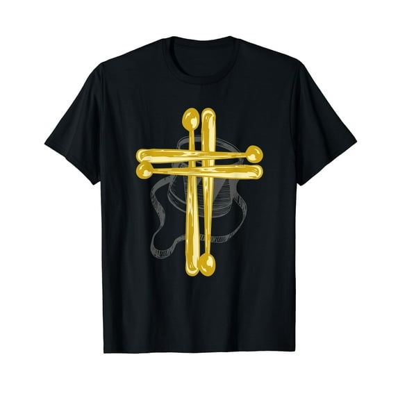 Christian Drummer Drum Sticks Cross Drummer Gift Vintage Men Women T-Shirt