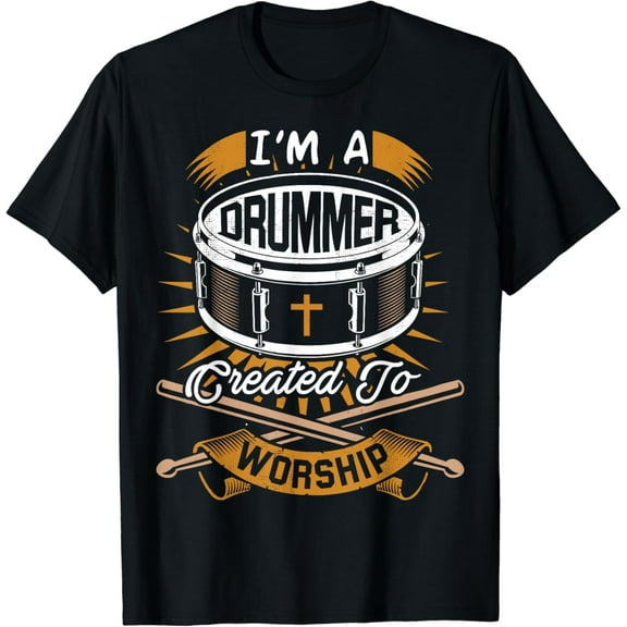 Christian Drummer Gift Idea for Drummers Who Rock God T-Shirt