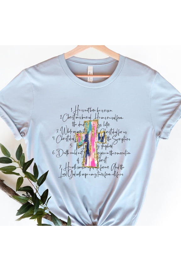 Christian Easter Shirt He Is Risen TShirt Easter Gift Happy Easter TShirt Religious 7 Bibl