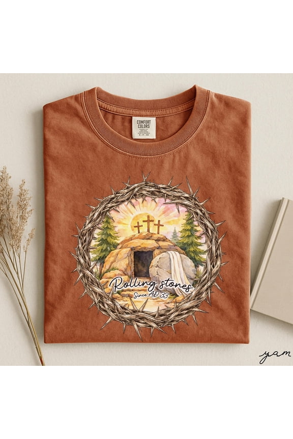 Christian Easter Shirt He Is Risen Tee The Stone Rolled Since AD 33 Jesus Christ Tee Chris