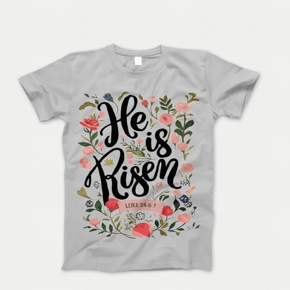 Christian Easter T-shirt, He Is Risen Tshirt, Christian Women Tee Shirt, Easter Bible Verse Shirt, Religious Easter Gift for Her