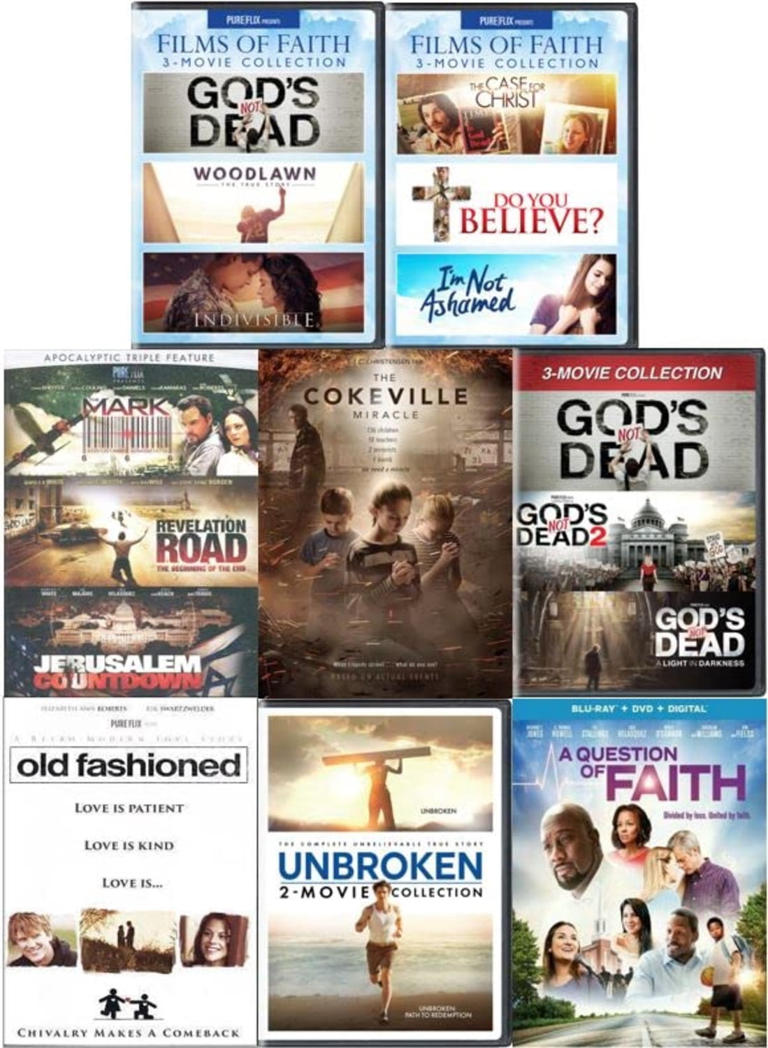 Christian Faith 16-Movie DVD Set: God’s Not Dead Trilogy/Woodlawn ...