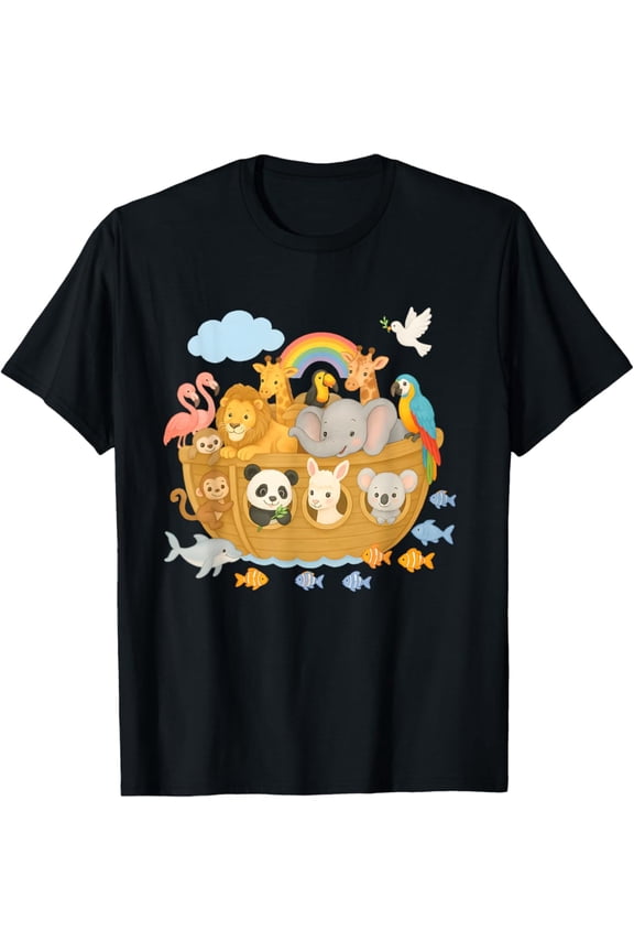 Christian Faith Arche Noah Sunday School Student Rainbow Ark T-Shirt Tshirt All Size S-5XL