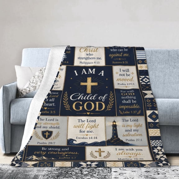 Christian Faith Blanket Gift Throw Blanket Cozy Soft Inspirational Bible Verse Gift for Women Men Home Decor 50x40