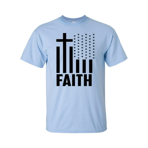 Christian Faith Flag Unisex Short Sleeve T-shirt-Light Blue-Large